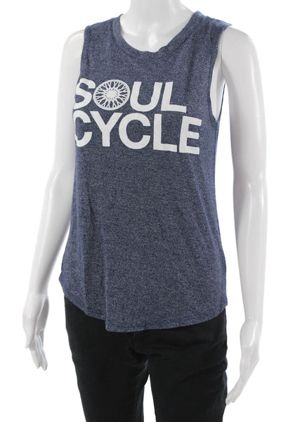 Soul Cycle Womens Basic Dark Blue Graphic Sleeveless Tank Size M