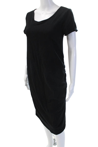 Isabel Women T-Shirt Dress Black Maternity Short Sleeve Size M