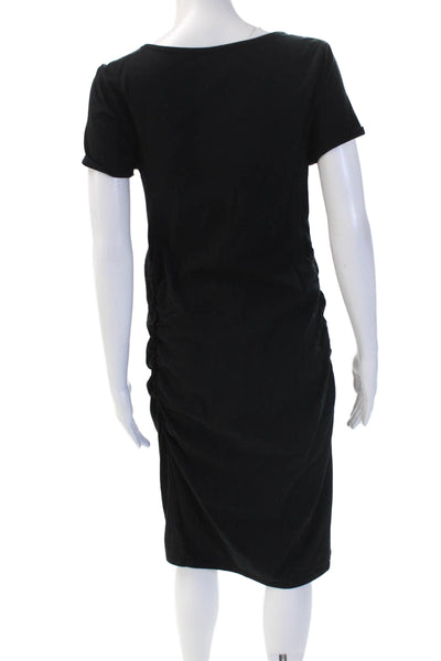 Isabel Women T-Shirt Dress Black Maternity Short Sleeve Size M