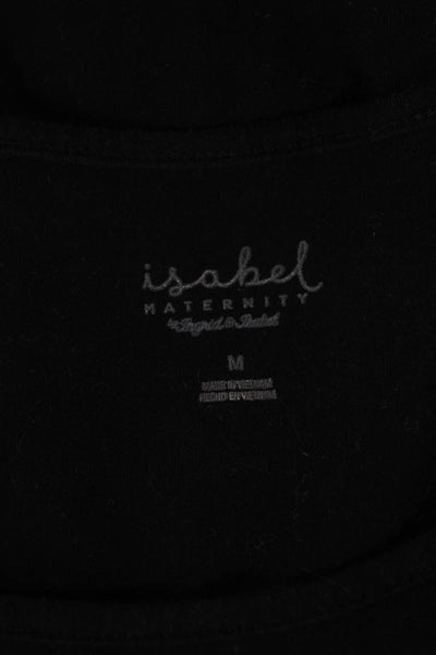 Isabel Women T-Shirt Dress Black Maternity Short Sleeve Size M