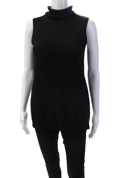 Charter Club Cashmere Unisex Black Mock Neck Pullover 100% Cashmere Size XS