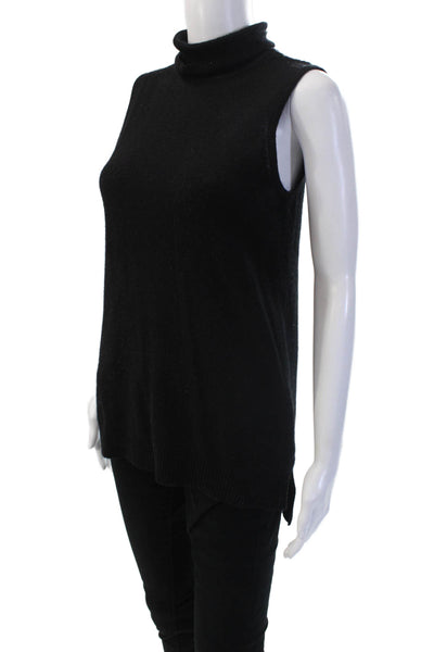 Charter Club Cashmere Unisex Black Mock Neck Pullover 100% Cashmere Size XS