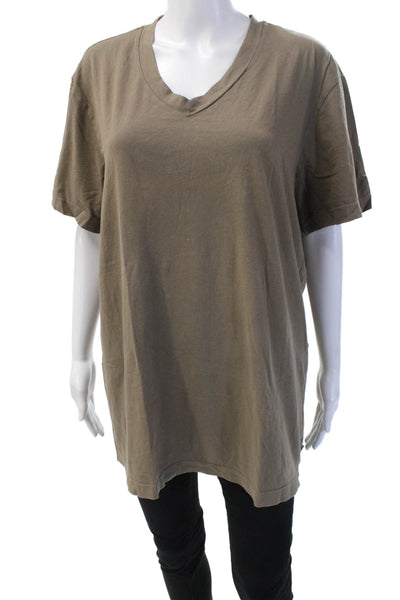 Standard James Perse Mens Brown V-Neck T-Shirt Short Sleeve Army Size 4