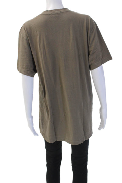 Standard James Perse Mens Brown V-Neck T-Shirt Short Sleeve Army Size 4