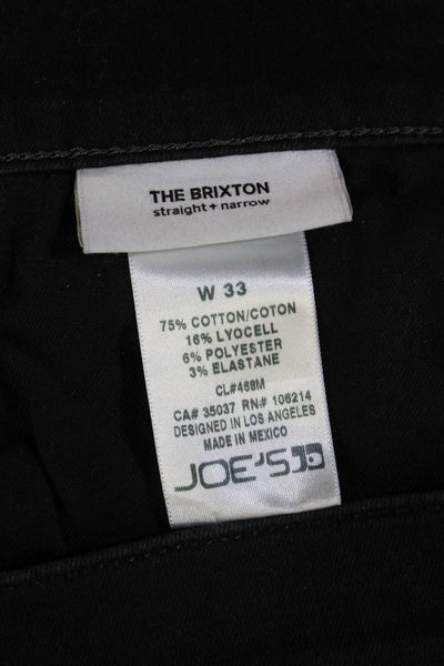 Joes Mens Black Mid Rise Cotton Blend Pants Inseam 30 Size 33