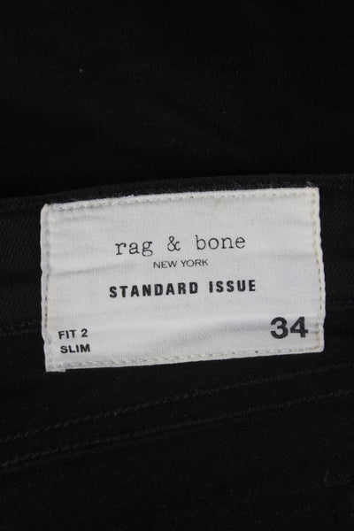 Rag & Bone Mens High Rise Straight Tapered Black Jeans Size 34