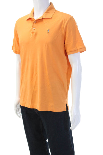 Polo Ralph Lauren Mens Collared Short Sleeve Polo Shirt Orange Size L