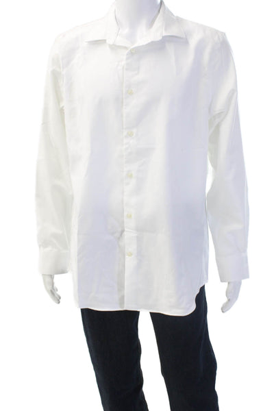 Banana Republic Mens Cotton Collared Long Sleeve Button Down Shirt White Sz L