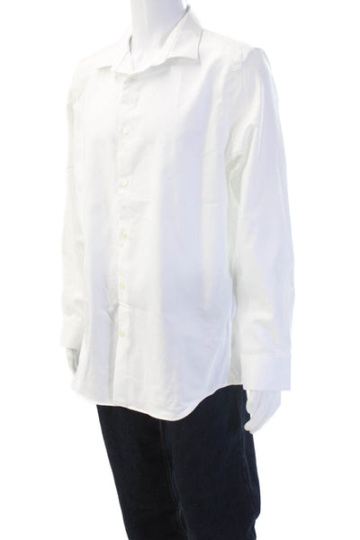 Banana Republic Mens Cotton Collared Long Sleeve Button Down Shirt White Sz L
