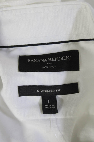 Banana Republic Mens Cotton Collared Long Sleeve Button Down Shirt White Sz L