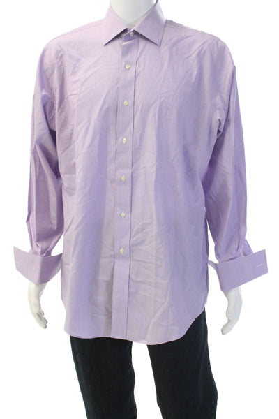 Brooks Brothers Mens Cotton Button Down Shirt Light Purple Size 16