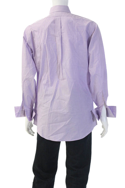 Brooks Brothers Mens Cotton Button Down Shirt Light Purple Size 16
