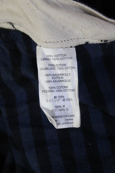 J Crew Mens Dark Blue Cropped Chinos Button Cotton Size 36