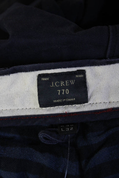 J Crew Mens Dark Blue Cropped Chinos Button Cotton Size 36