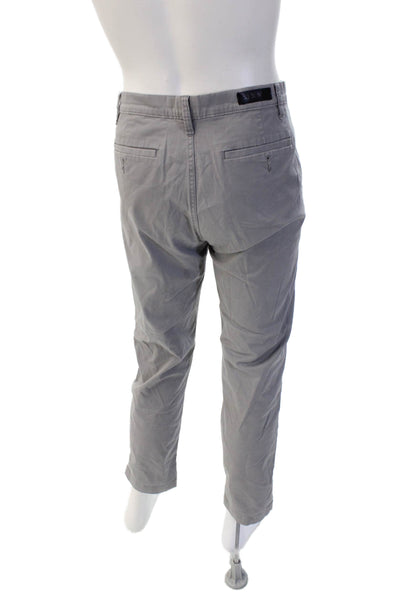 DKNY Mens Chino Khakis Gray Button Cotton Stretch Size 34