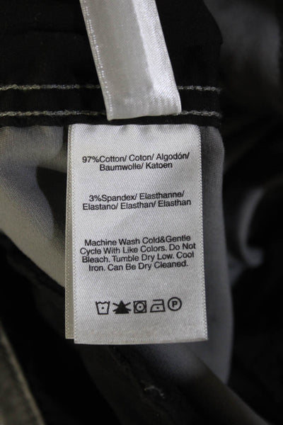 DKNY Mens Chino Khakis Gray Button Cotton Stretch Size 34
