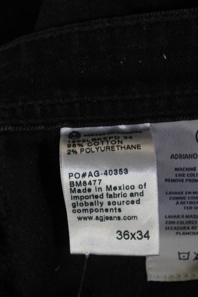 AG Adriano Goldschmied Men's Straight Black Jeans Size 36