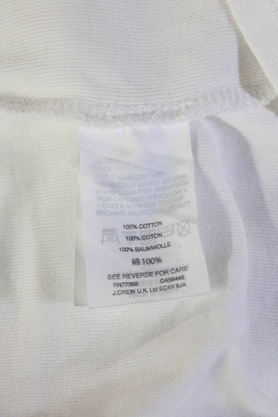 J Crew Women Basic T-Shirt White Cotton Crew Neck Short Sleeve Size M