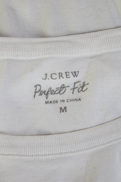 J Crew Women Basic T-Shirt White Cotton Crew Neck Short Sleeve Size M