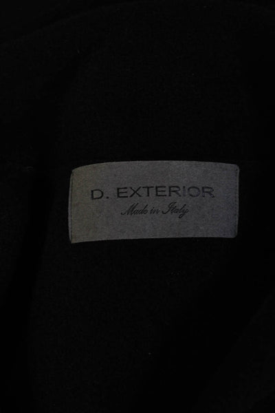 D. Exterior Womens Black Pea Coat Blazer Collared Button Angora Wool Size M