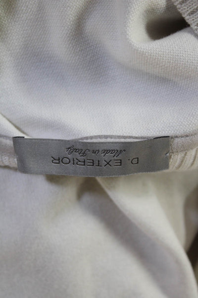 D. Exterior Unisex Beige Mock Neck Pullover Sweater Long Sleeve Size S