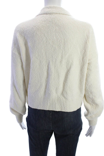 Splendid Unisex Cardigan Beige Collared Long Sleeve Button Cotton Blend Size S