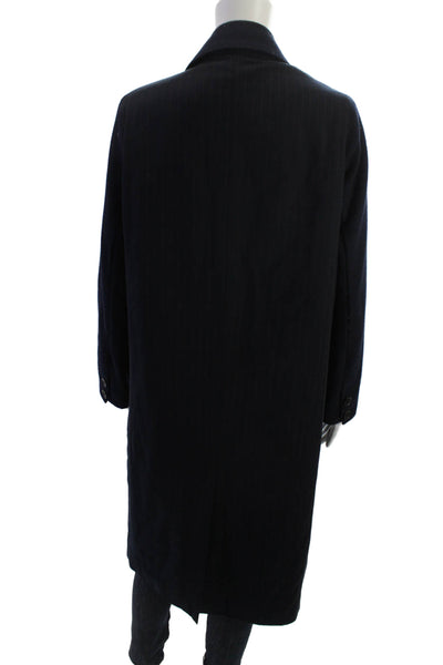 Habitual Womens Classic Dark Blue Overcoat Collared Button Long Sleeve Size S