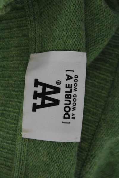 Wood Wood Unisex Cardigan Green Lambswool V-Neck Button Long Sleeve Size M