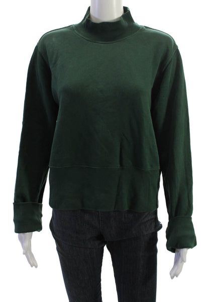 Cotton Citizen Unisex Green Mock Neck Pullover Sweatshirt 100% Cotton Size S