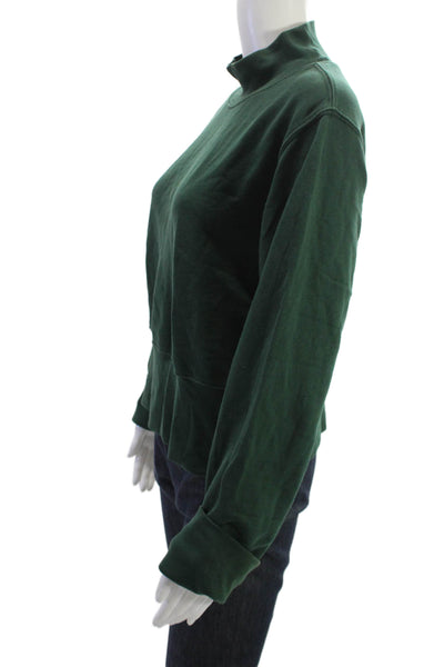 Cotton Citizen Unisex Green Mock Neck Pullover Sweatshirt 100% Cotton Size S