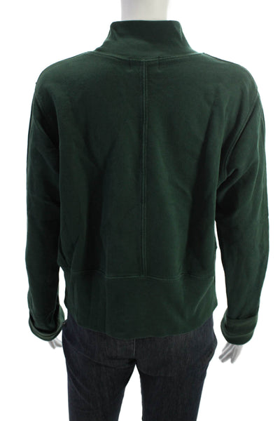 Cotton Citizen Unisex Green Mock Neck Pullover Sweatshirt 100% Cotton Size S