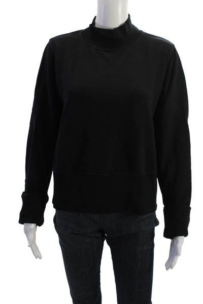 Cotton Citizen Unisex Pullover Sweatshirt Black Mock Neck Long Sleeve Size S