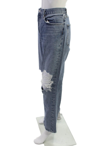 Agolde Women Boyfriend Mom High Rise Blue Jeans 100% Organic Cotton Size 31