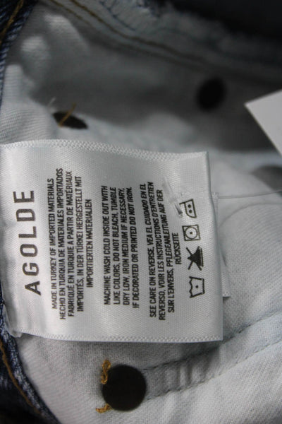 Agolde Women Boyfriend Mom High Rise Blue Jeans 100% Organic Cotton Size 31