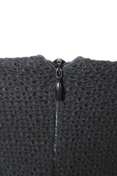 Shona Joy Women Playsuit Black Embossed Stitch Square Neck Sleeveless Size 2