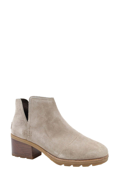Sorel Women's Round Toe Block Heels Pull-On Boots Beige Size 7