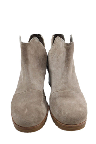 Sorel Women's Round Toe Block Heels Pull-On Boots Beige Size 7