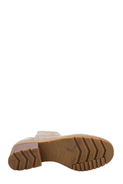 Sorel Women's Round Toe Block Heels Pull-On Boots Beige Size 7