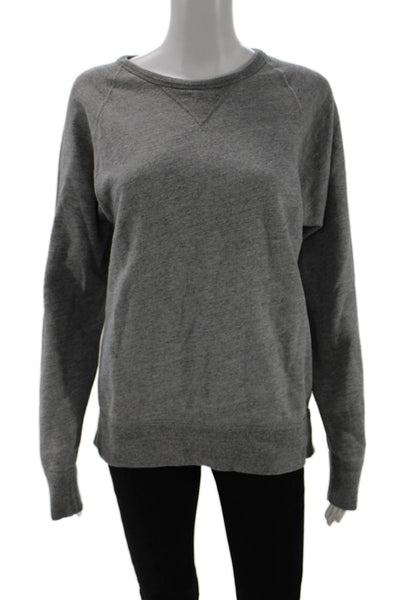 J Crew Womens Pullover Sweatshirt Gray 100% Cotton Crew Neck Long Sleeve Size S