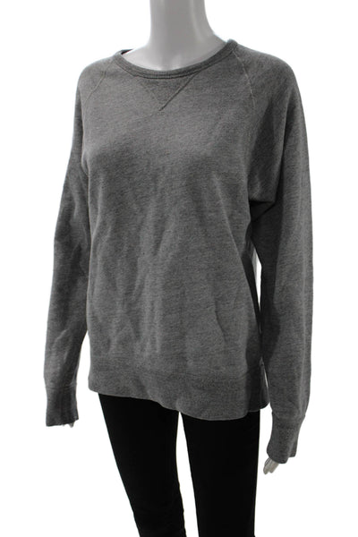 J Crew Womens Pullover Sweatshirt Gray 100% Cotton Crew Neck Long Sleeve Size S