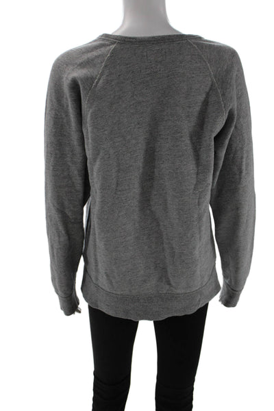J Crew Womens Pullover Sweatshirt Gray 100% Cotton Crew Neck Long Sleeve Size S