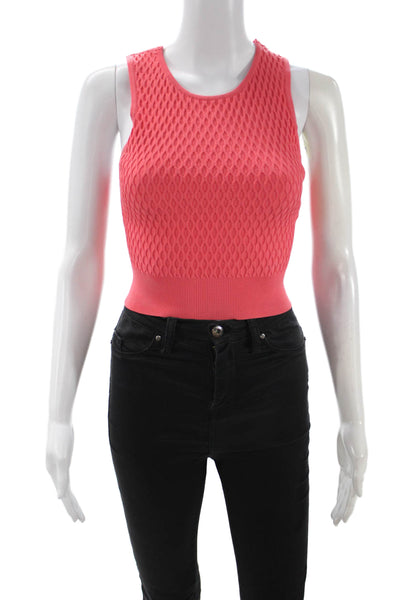 Jonathan Simkhai Womens Cropped Pink Tank Round Neck Size S