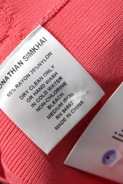 Jonathan Simkhai Womens Cropped Pink Tank Round Neck Size S