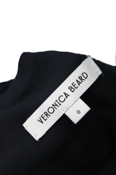 Veronica Beard Womens Dark Blue Silk V-Neck Camisole Sleeveless Size 0