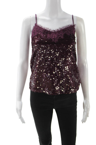 Simkhai Women Camisole Purple Sleeveless Rayon Nylon Top Size 0