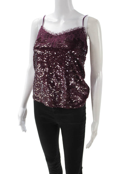 Simkhai Women Camisole Purple Sleeveless Rayon Nylon Top Size 0