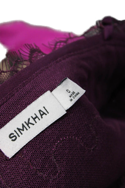 Simkhai Women Camisole Purple Sleeveless Rayon Nylon Top Size 0