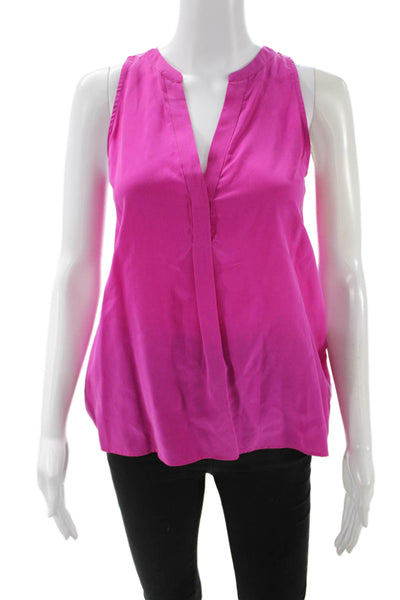 Joie Womens Silk V Neck Sleeveless Blouse Pink Designer Size 2XS