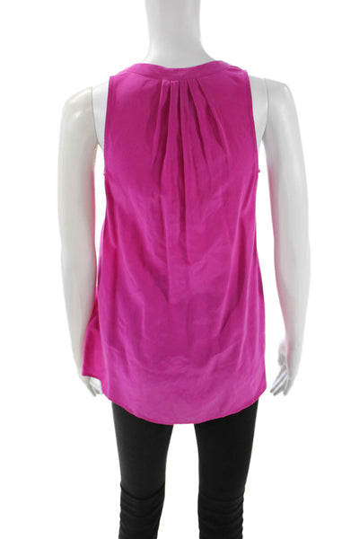 Joie Womens Silk V Neck Sleeveless Blouse Pink Designer Size 2XS