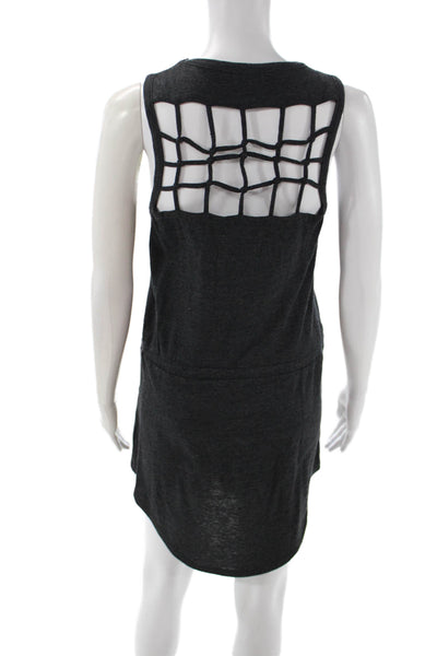 Chaser Women Tank Dress Black Sleeveless Round Neck Knee Length Size S